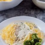 This rich and creamy Alfredo Sauce with heavy cream is not only savory and delicious, but low carb and healthy as well. You're going to love how simply and quickly it comes together! This keto Alfredo makes a great low carb family meal idea! #lowcarb #keto #trimhealthymama #thm #lowcarbalfredo #homemadealfredo #glutenfree #ketoalfredo #thmalfredo #realfood