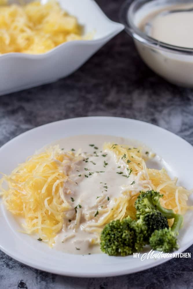 This rich and creamy Low Carb Alfredo Sauce with heavy cream is not only savory and delicious, but low carb and healthy as well. You're going to love how simply and quickly it comes together! This keto Alfredo makes a great low carb family meal idea! #lowcarb #keto #trimhealthymama #thm #lowcarbalfredo #homemadealfredo #glutenfree #ketoalfredo #thmalfredo #realfood