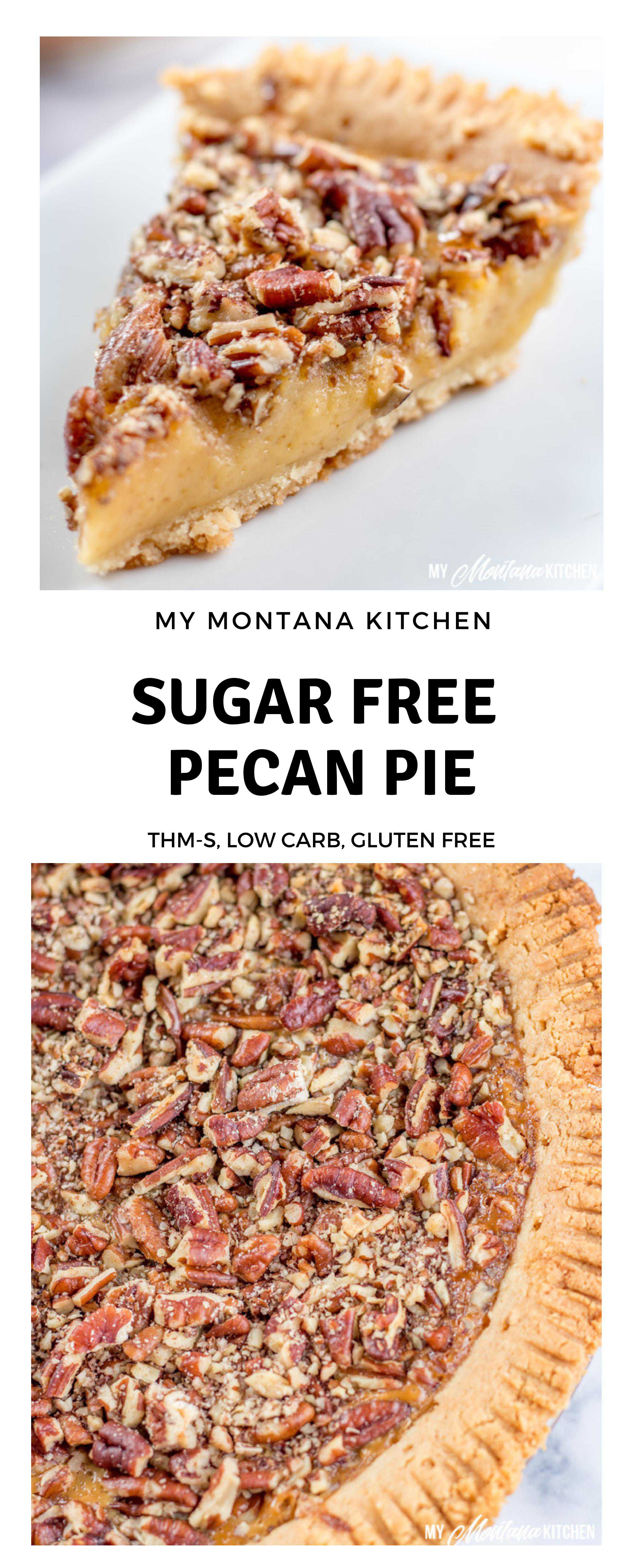 This Sugar Free Pecan Pie uses a low carb condensed milk to replace the traditional corn syrup used in pecan pie. This Low Carb Pecan Pie also works great as a Trim Healthy Mama S Dessert Recipe. #lowcarb #sugarfree #pecanpie #lowcarbpecanpie #sugarfreepecanpie #trimhealthymama #thmpecanpie #thms #glutenfreepecanpie