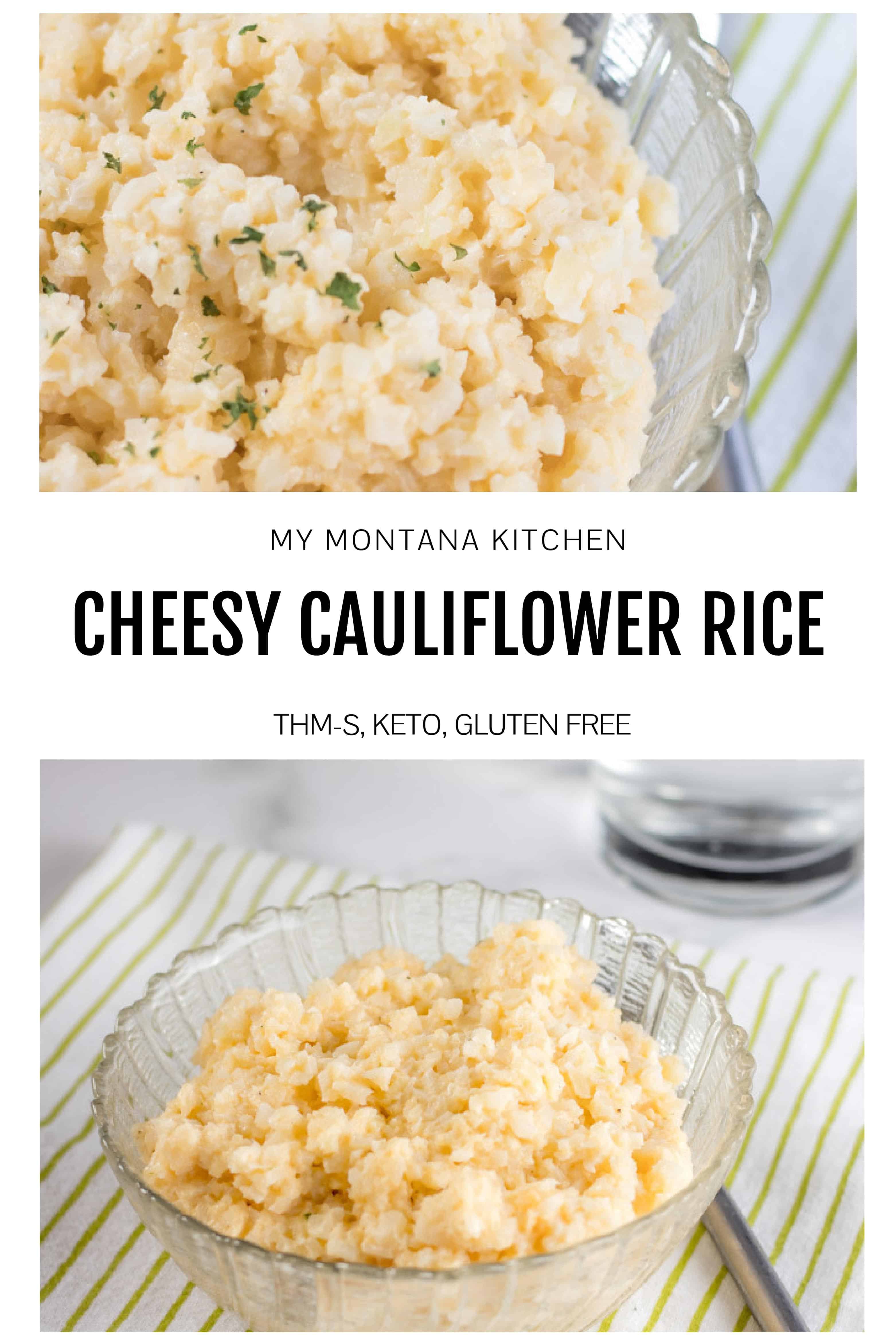 Easy cheesy cauliflower rice is the perfect keto side dish, but it can also make for a fabulous one-bowl low carb dinner. This cauliflower rice recipe is creamy, rich, low carb comfort food at its finest! #cauliflowerrice #cauliricerecipe