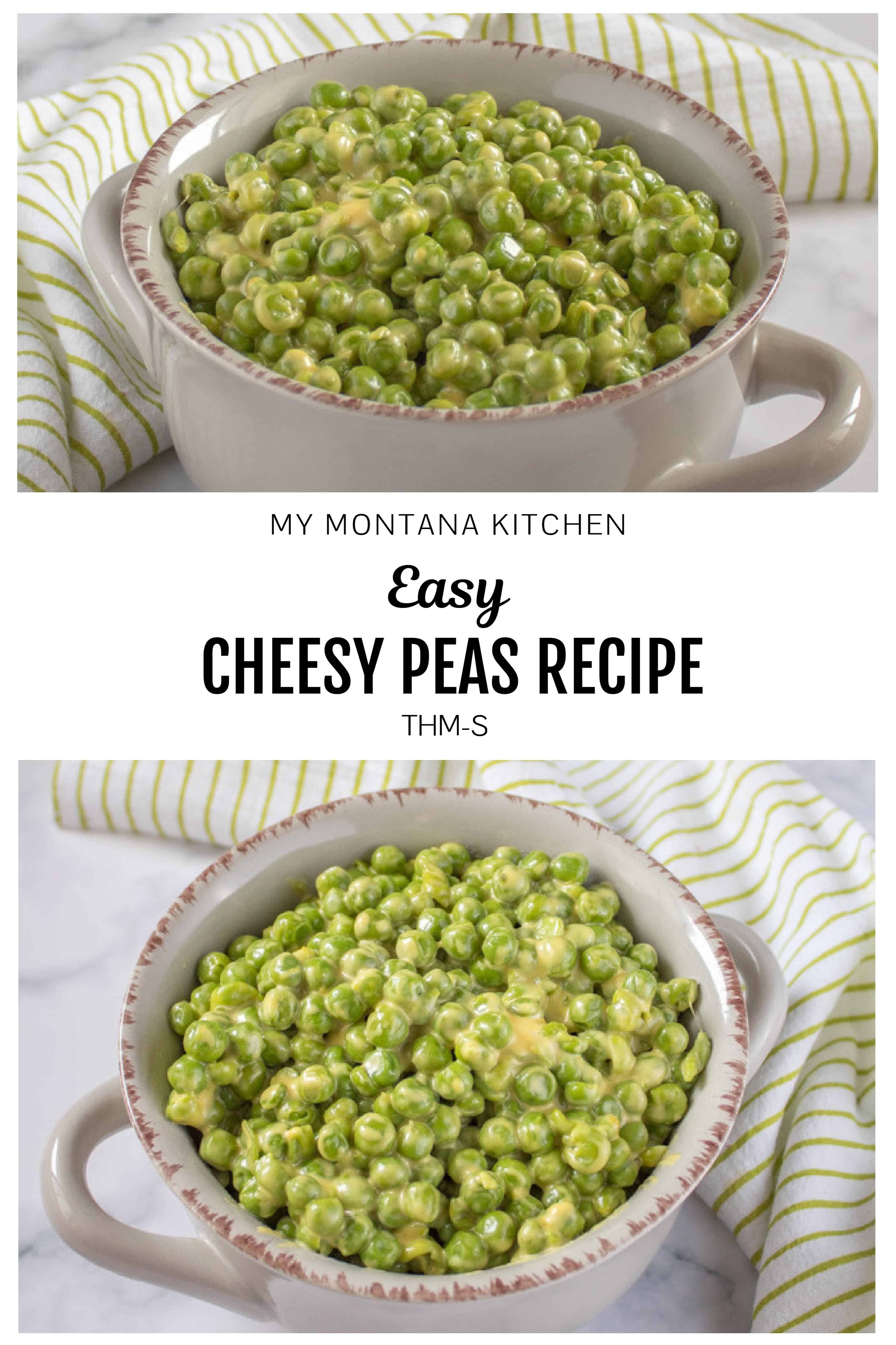 Cheesy Peas make an incredibly delicious side dish. Plus this recipe is super simple to prepare, allowing you to have dinner on the table in minutes! #cheesypeas #greenpeasrecipe