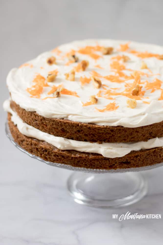 low-carb-carrot-cake-on-cake-stand