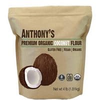 Anthony's Organic Coconut Flour (4lb), Batch Tested Gluten-Free, Non-GMO & Vegan