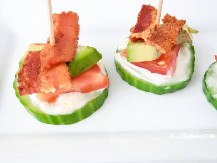 simple BLT cucumber appetizer