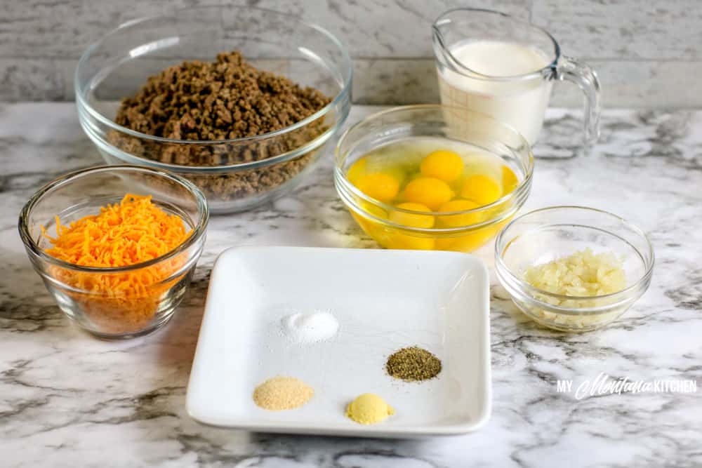 ingredients for crustless cheeseburger pie