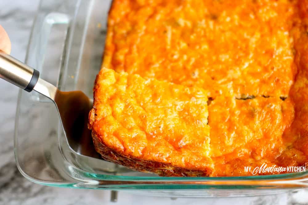 baked crustless cheeseburger pie