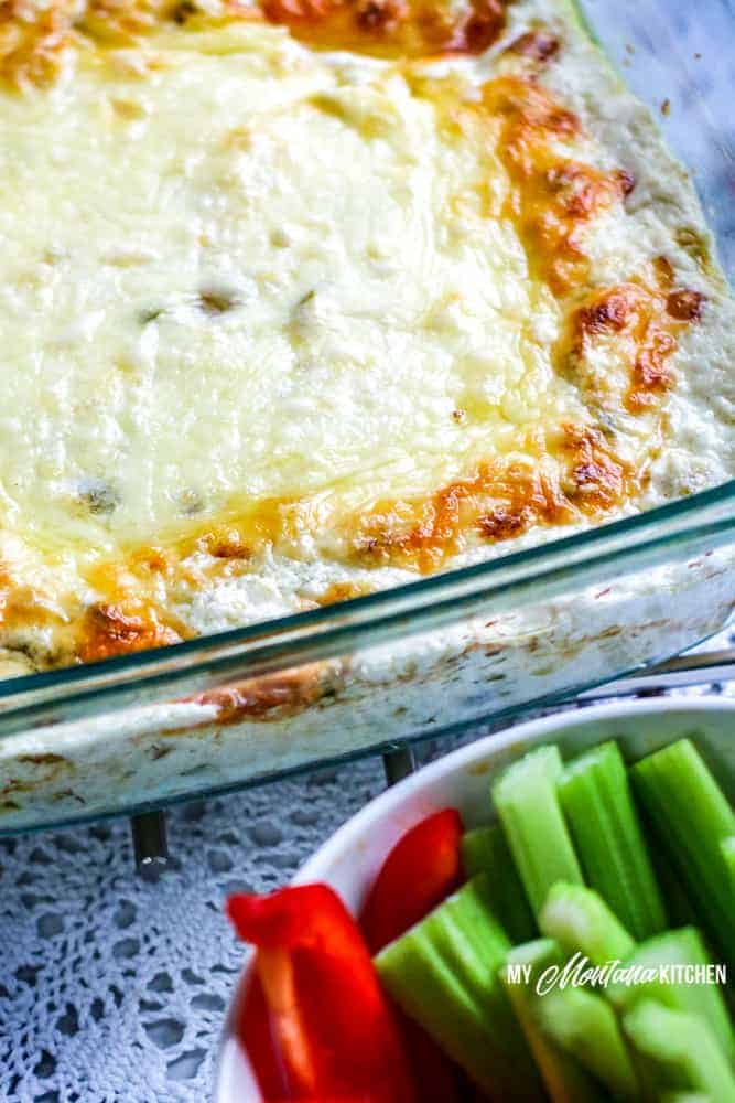 jalapeno popper dip with vegetables