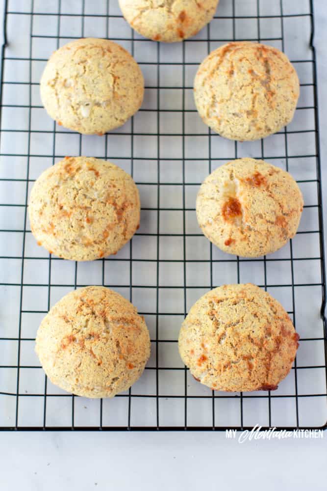 low carb biscuits on wire rack