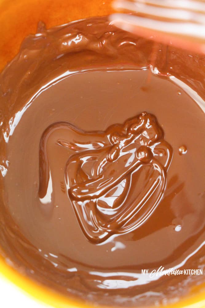 melted chocolate in yellow bowl