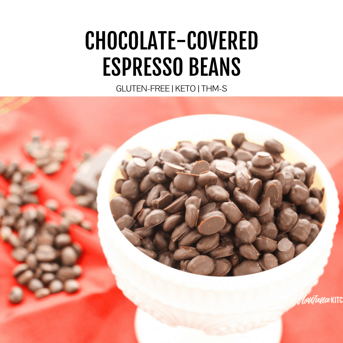 chocolate covered espresso beans in white dish