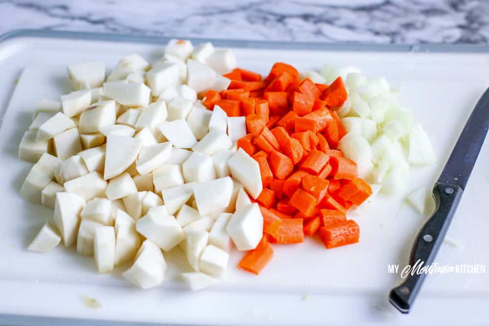 Ingredients for keto beef stew