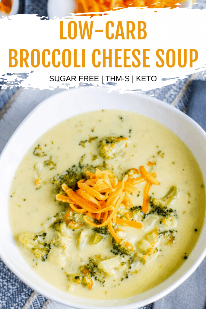 Low-Carb Broccoli Cheese Soup Image with Title