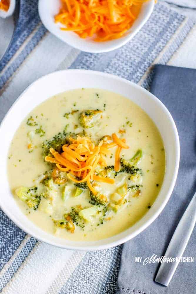 Image of keto broccoli cheddar soup