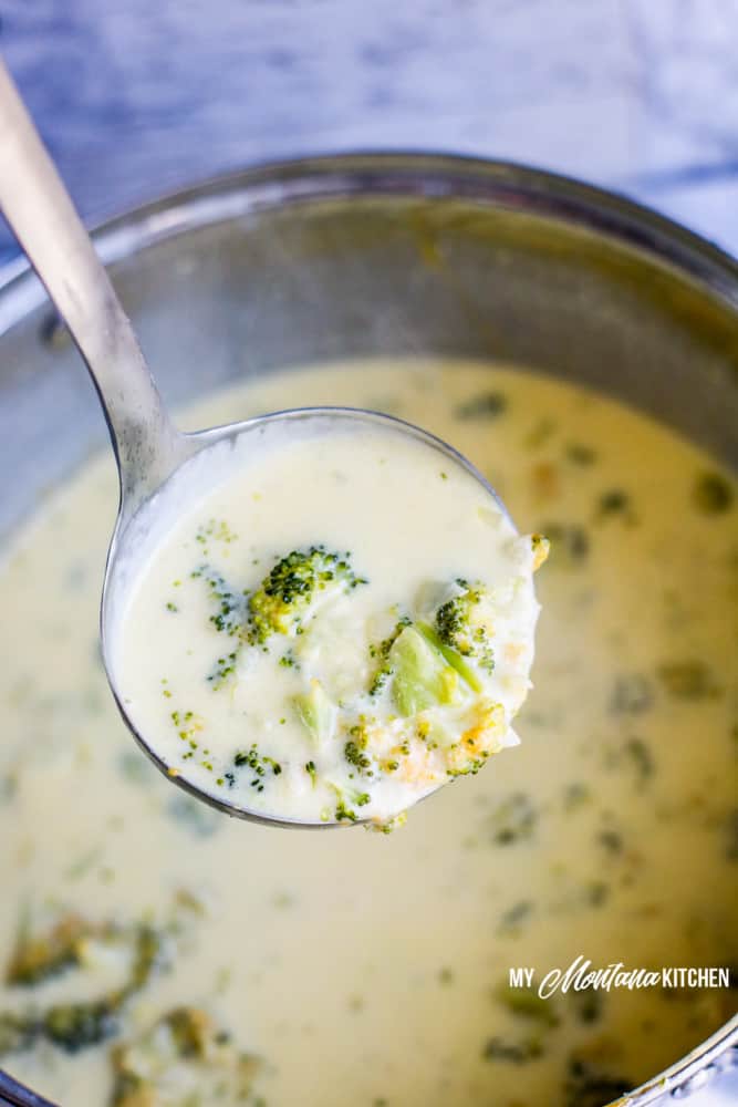 Image of creamy broccoli cheese soup