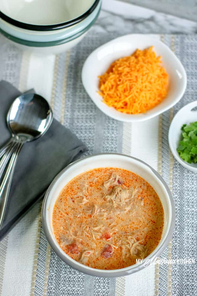 keto chicken taco soup plus toppings