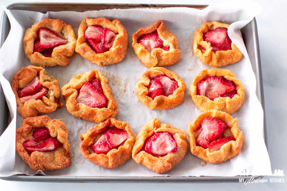 Ingredients for keto strawberry galettes