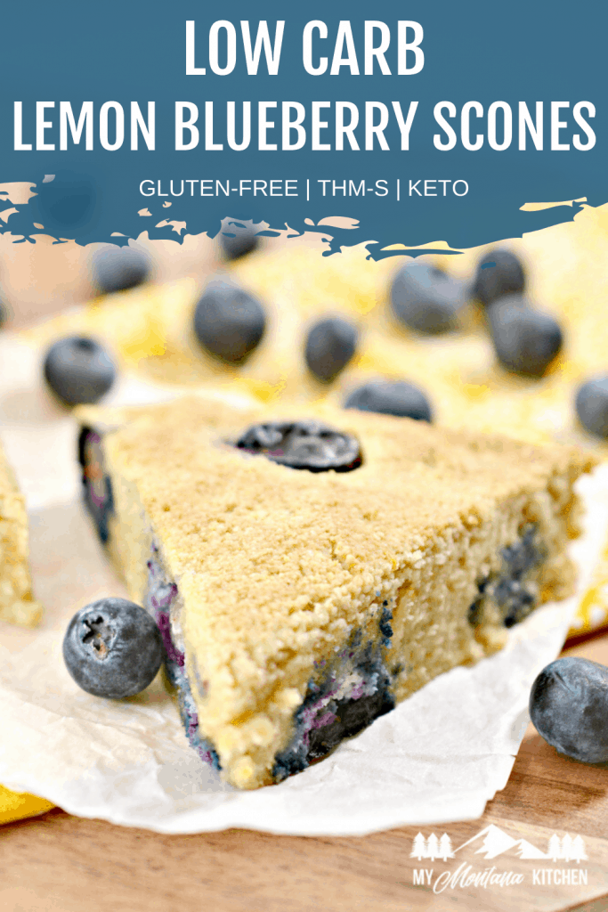 Pin image for keto blueberry lemon scones