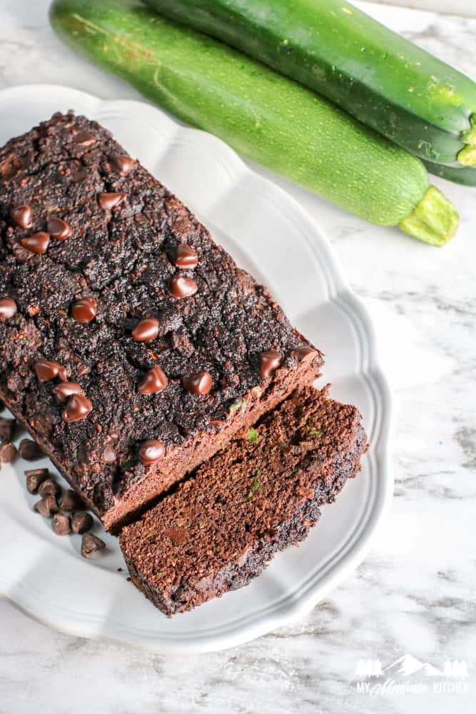 Image of low carb chocolate zuchinni bread