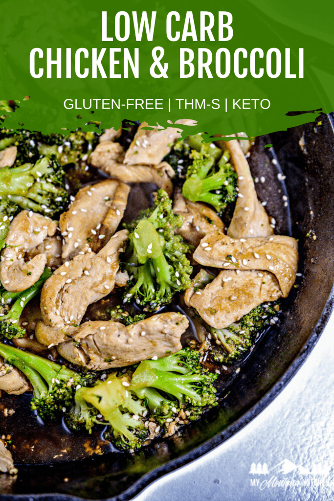 keto chinese chicken and broccoli in skillet