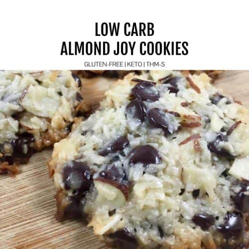 low carb almond joy cookie on spatula