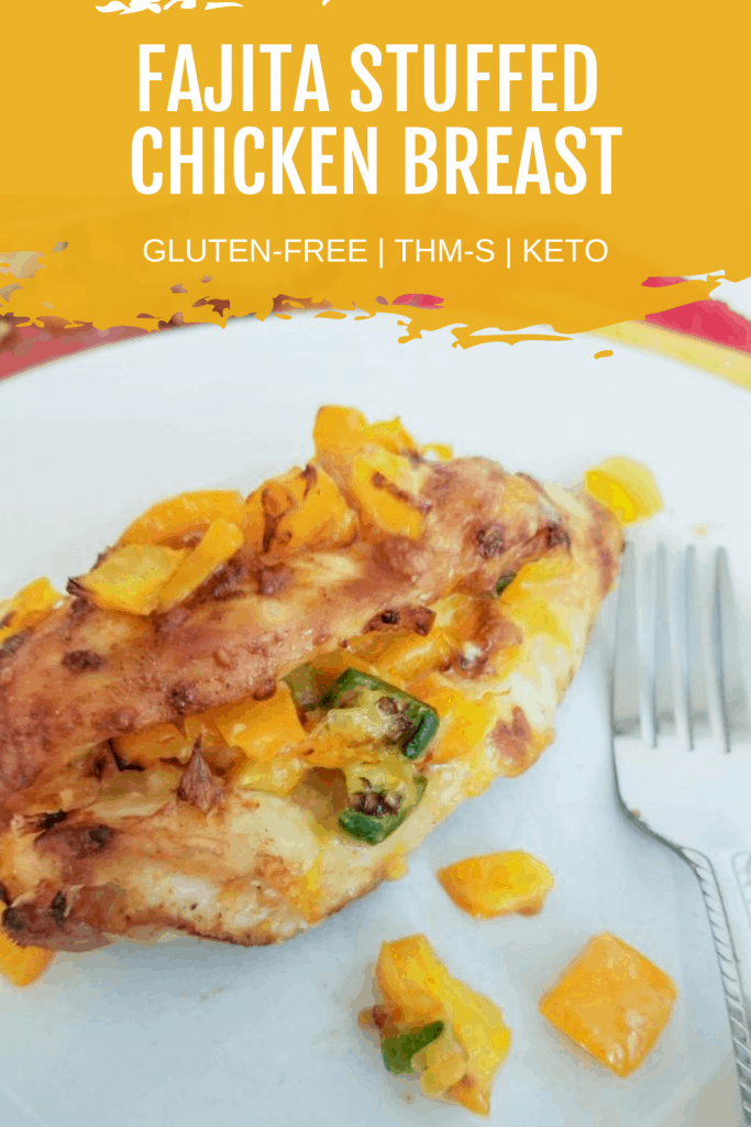 air fryer keto fajita stuffed chicken breast pinterest image