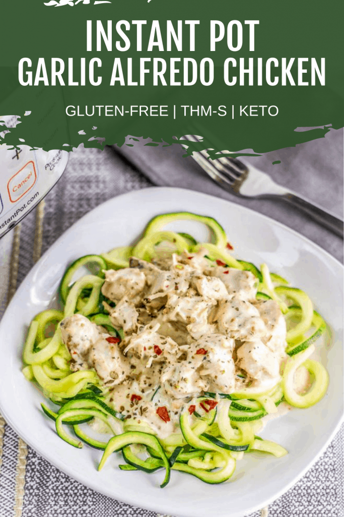 instant pot alfredo chicken pinterest image