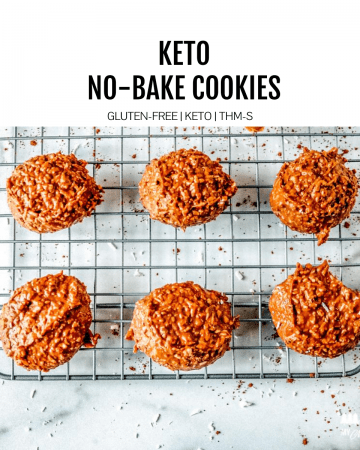 keto no bake cookies on rack featured image