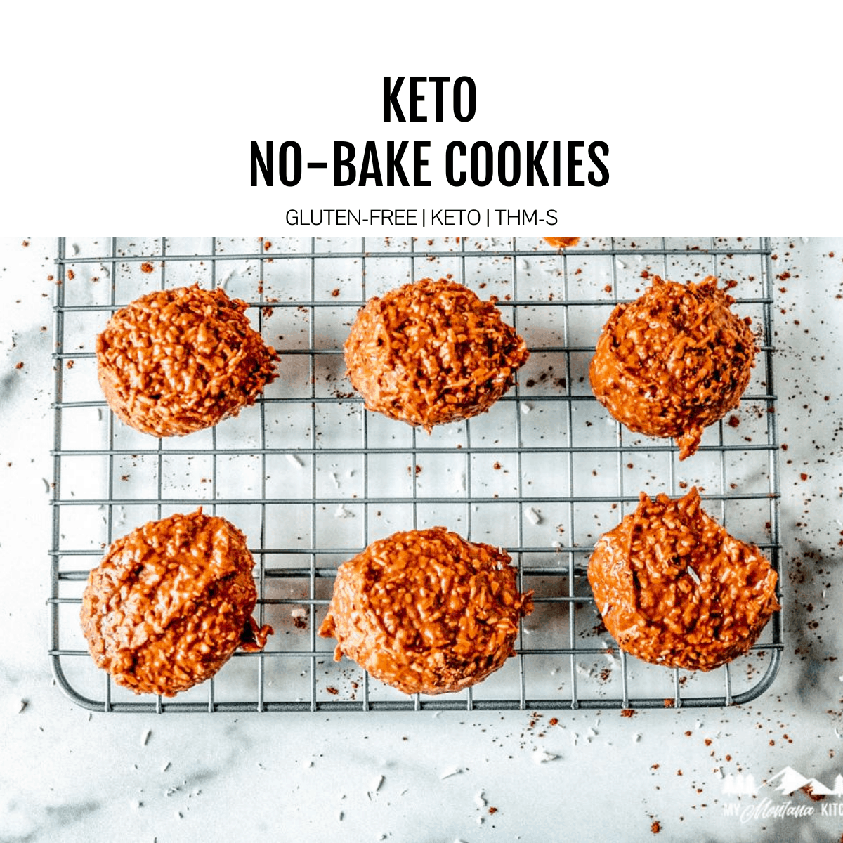 keto no bake cookies on rack featured image