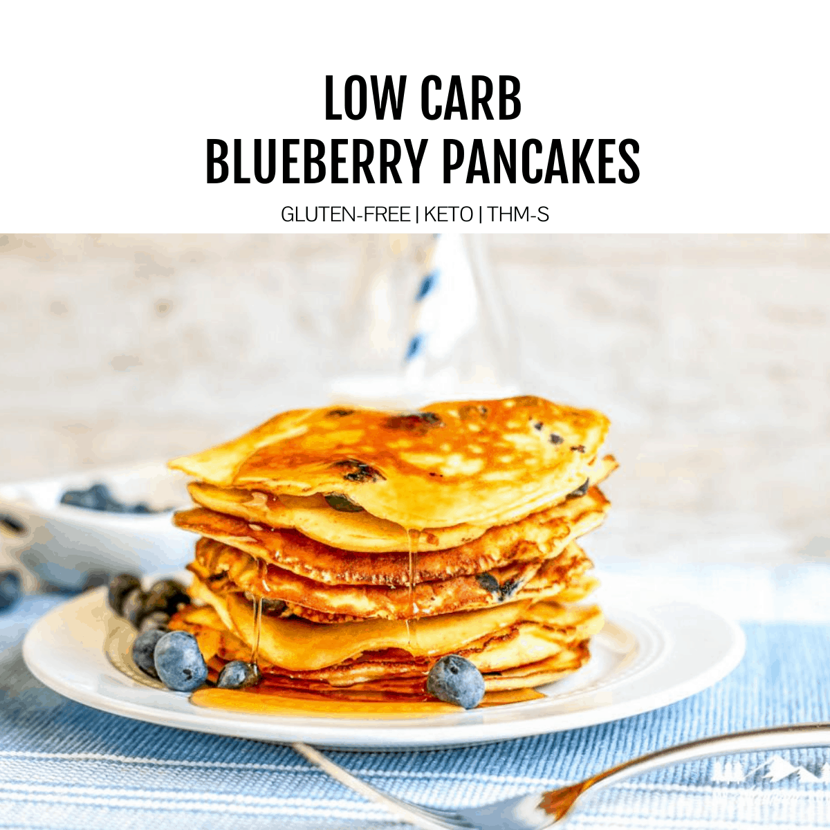 low carb blueberry pancakes featured image
