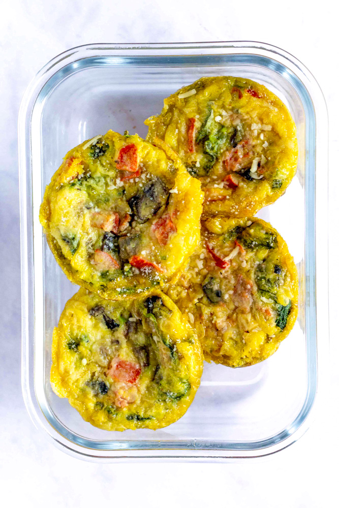 egg muffins in glass dish