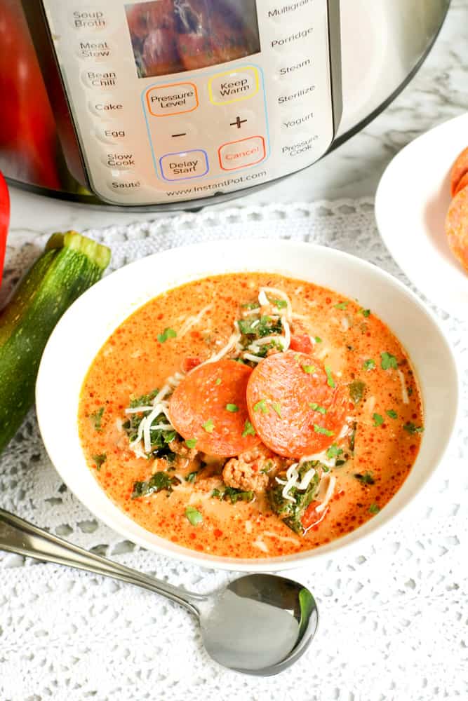 Low Carb Instant Pot Pizza Soup