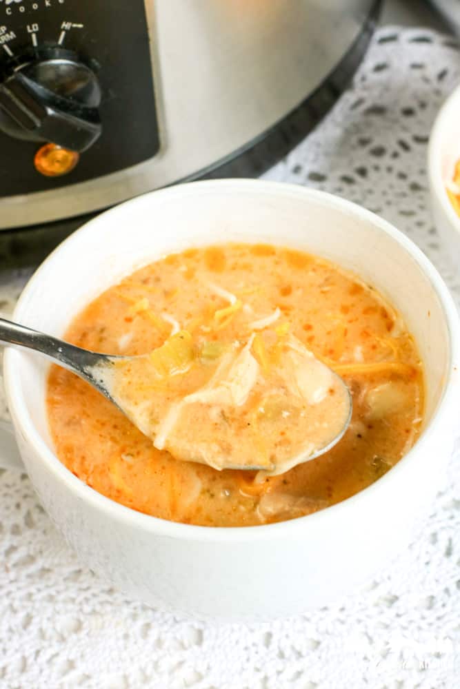 Slow Cooker Buffalo Chicken Soup • FIVEheartHOME