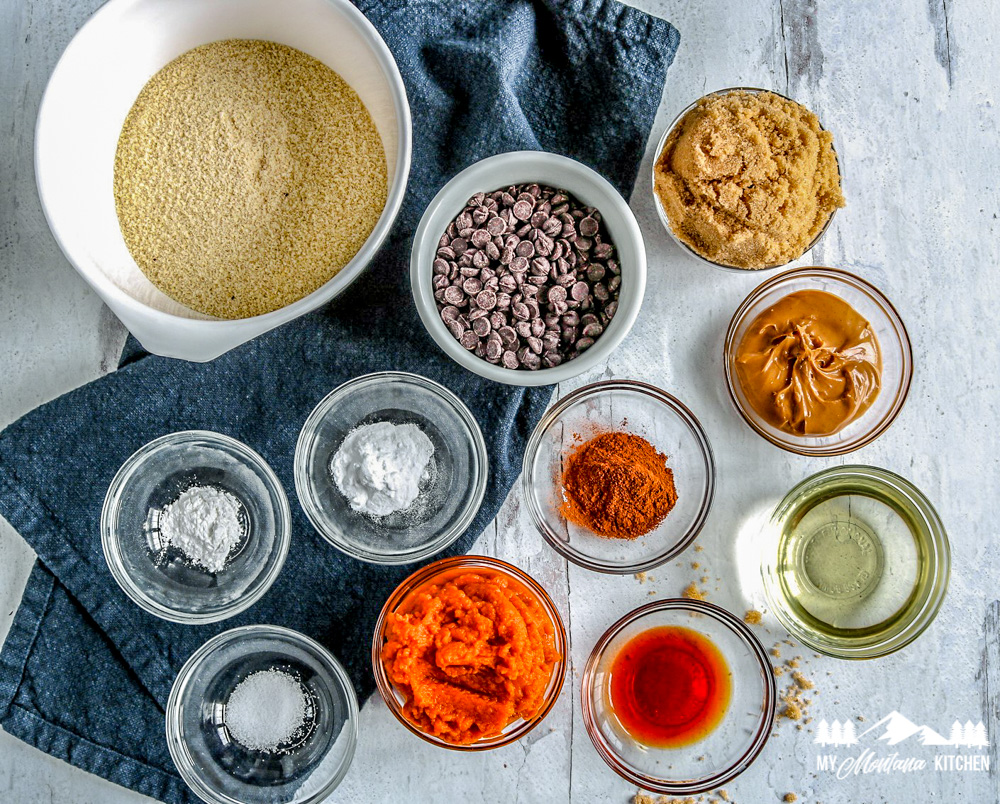 vegan pumpkin brownie ingredients