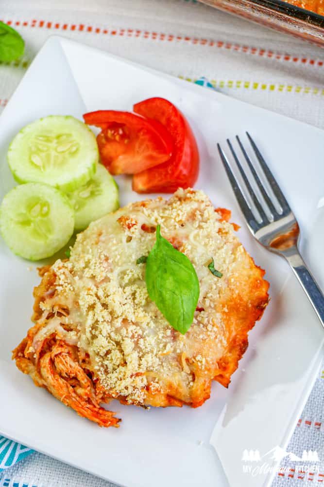 chicken parmesan with basil cucumbers and tomatoes