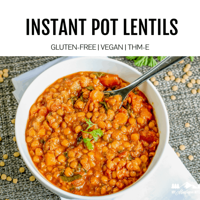 cooked instant pot lentils in white bowl