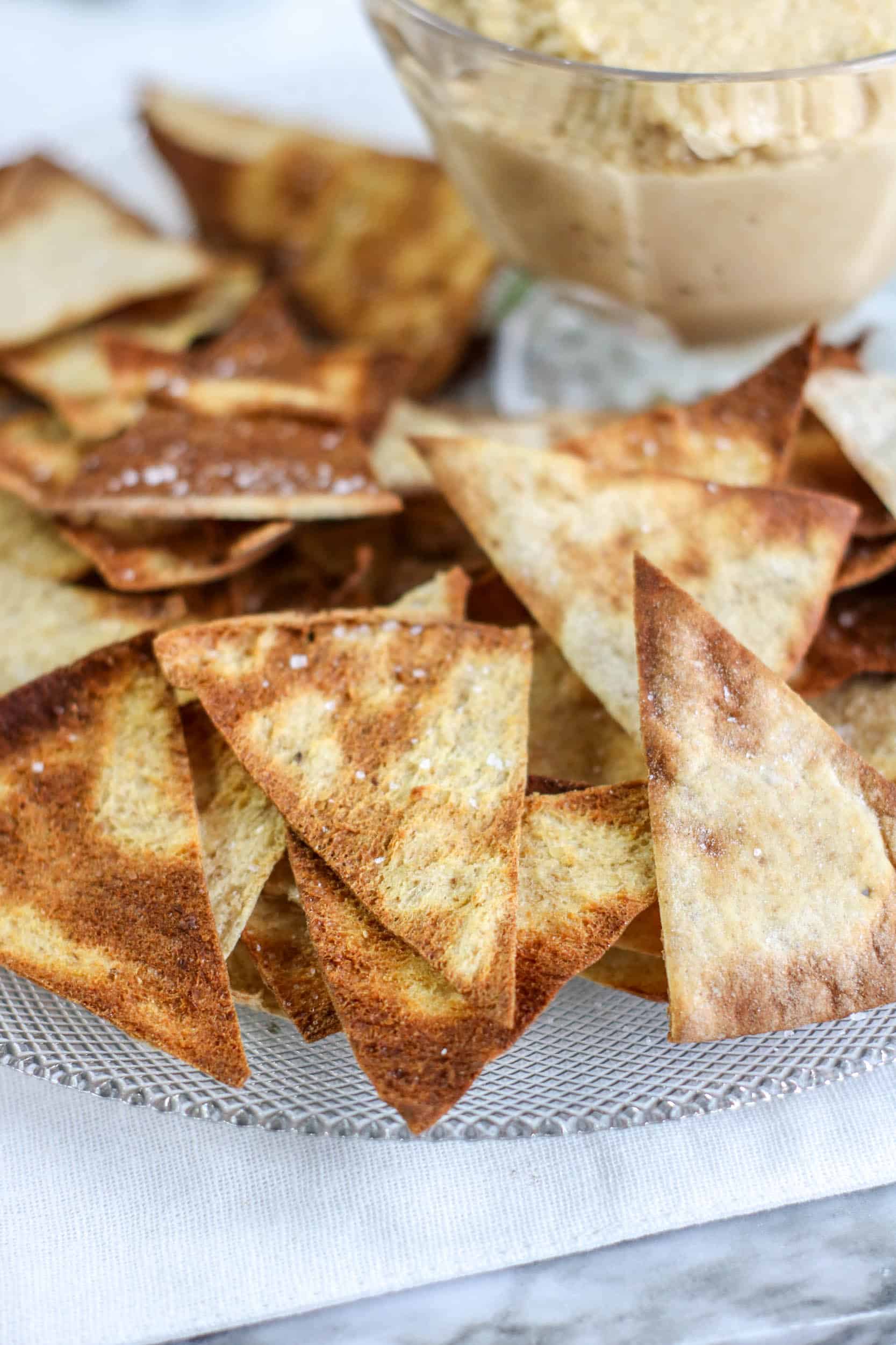 air fryer pita chips on plate