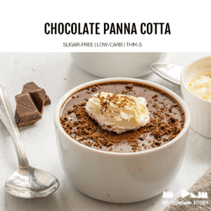 chocolate panna cotta with spoon