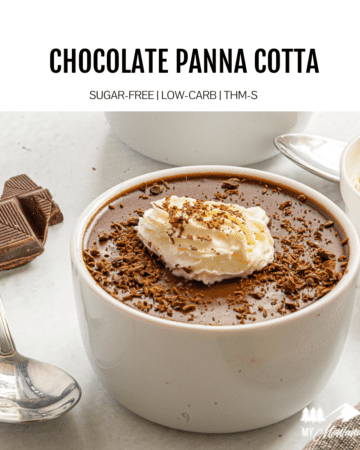 chocolate panna cotta with spoon