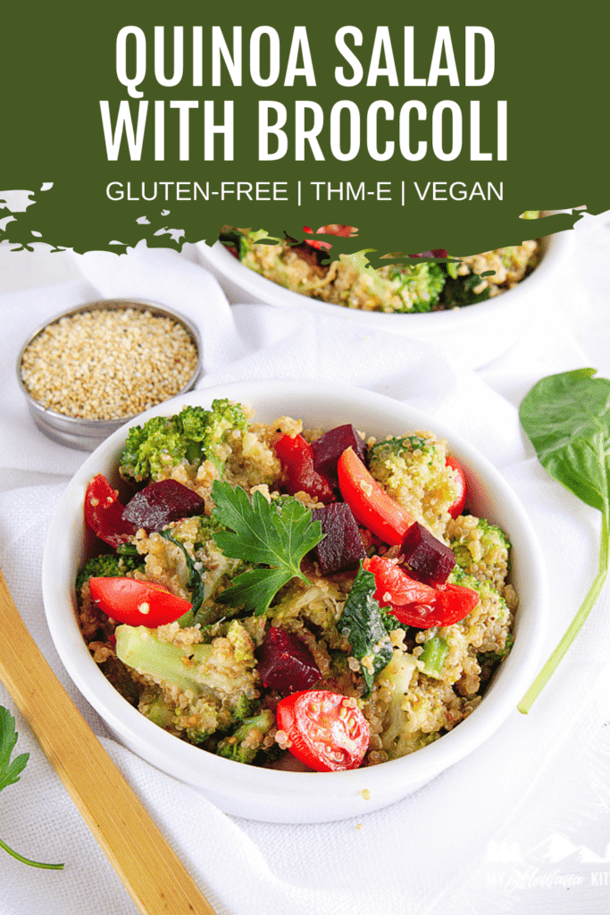 cooked quinoa salad in white bowl