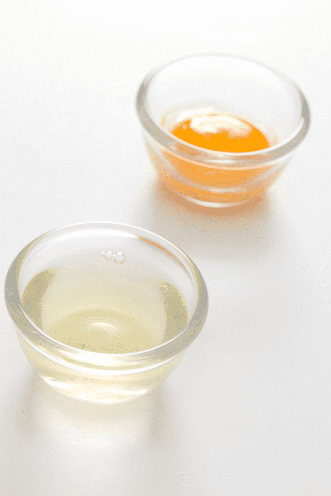 separated egg white and yolk