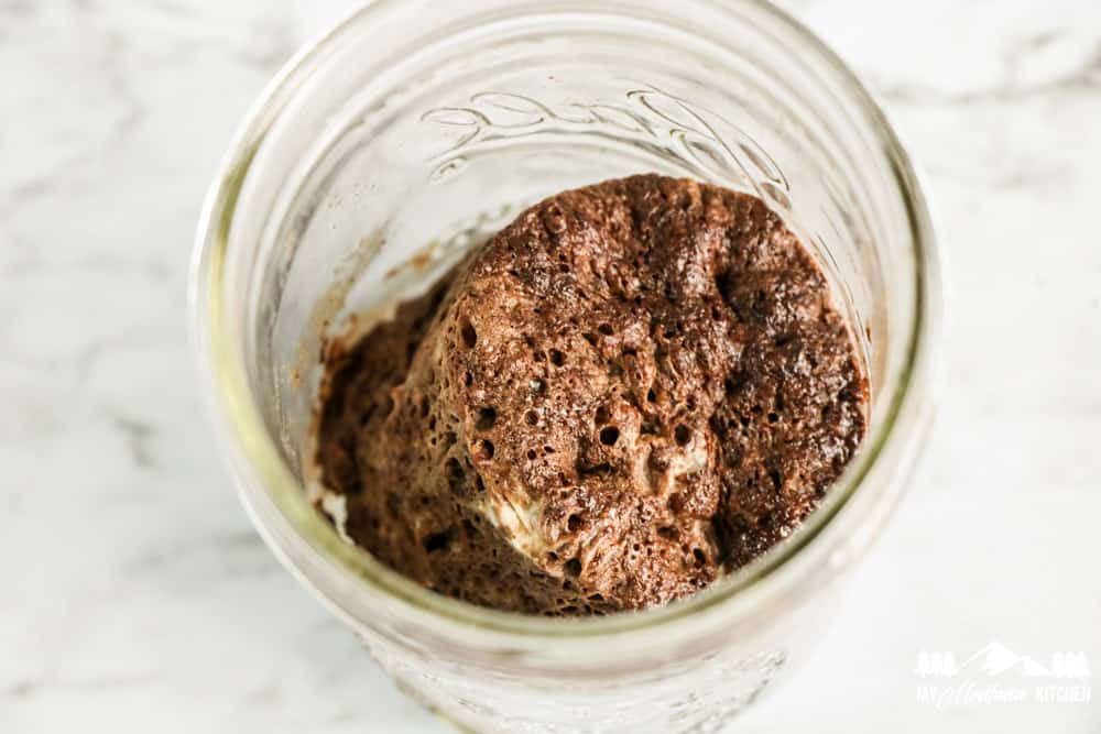 cooked chocolate mug cake in glass mason jar