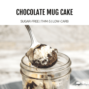 chocolate mug cake on spoon