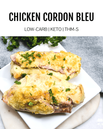 chicken cordon bleu on white plate