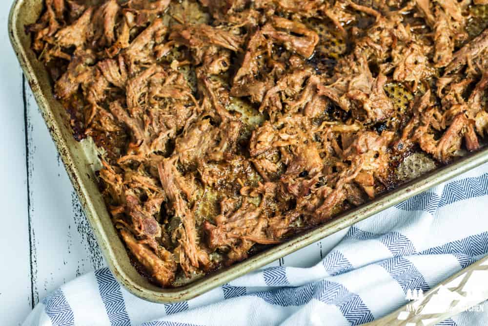 pork carnitas on baking sheet