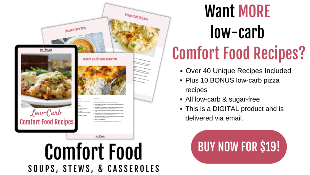 ebook mockup of low carb comfort food