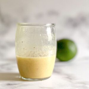 lime vinaigrette in glass jar