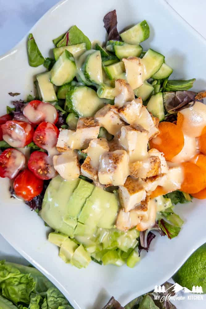 salad in white bowl