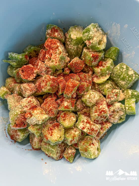 Air Fryer Okra Recipe with or without Breading Okra in the air fryer