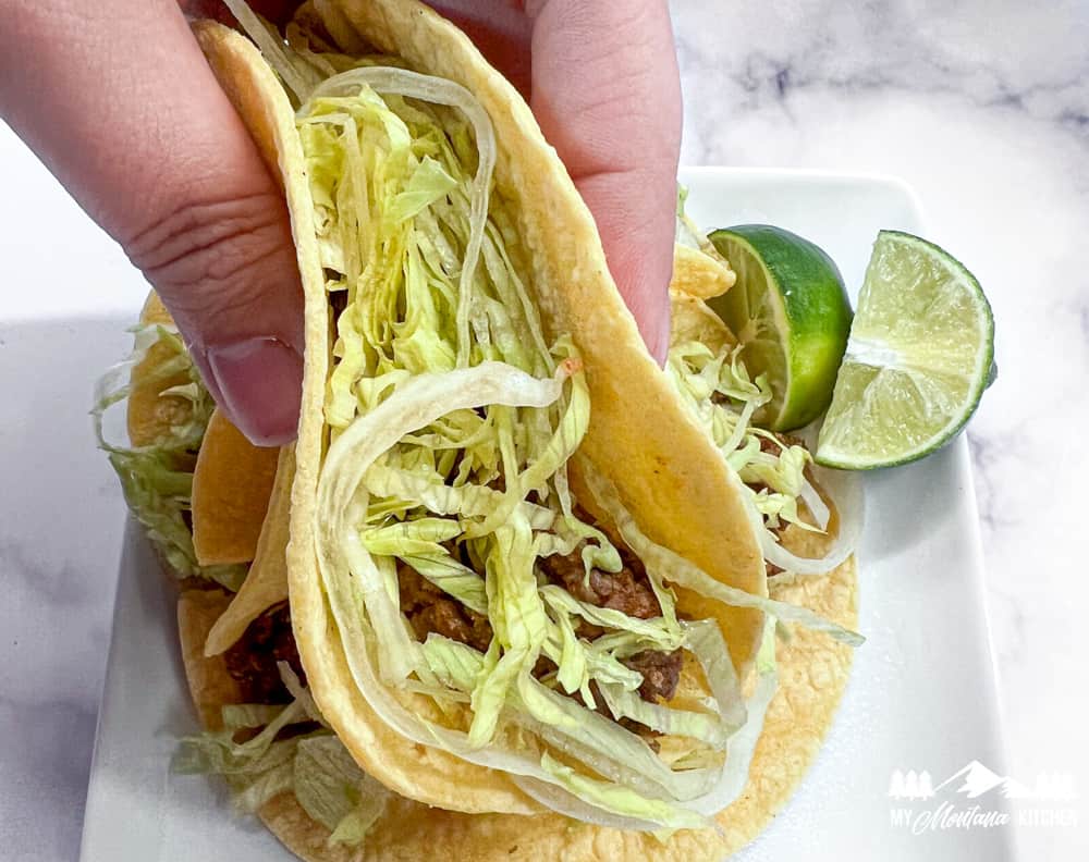 street tacos in corn tortillas