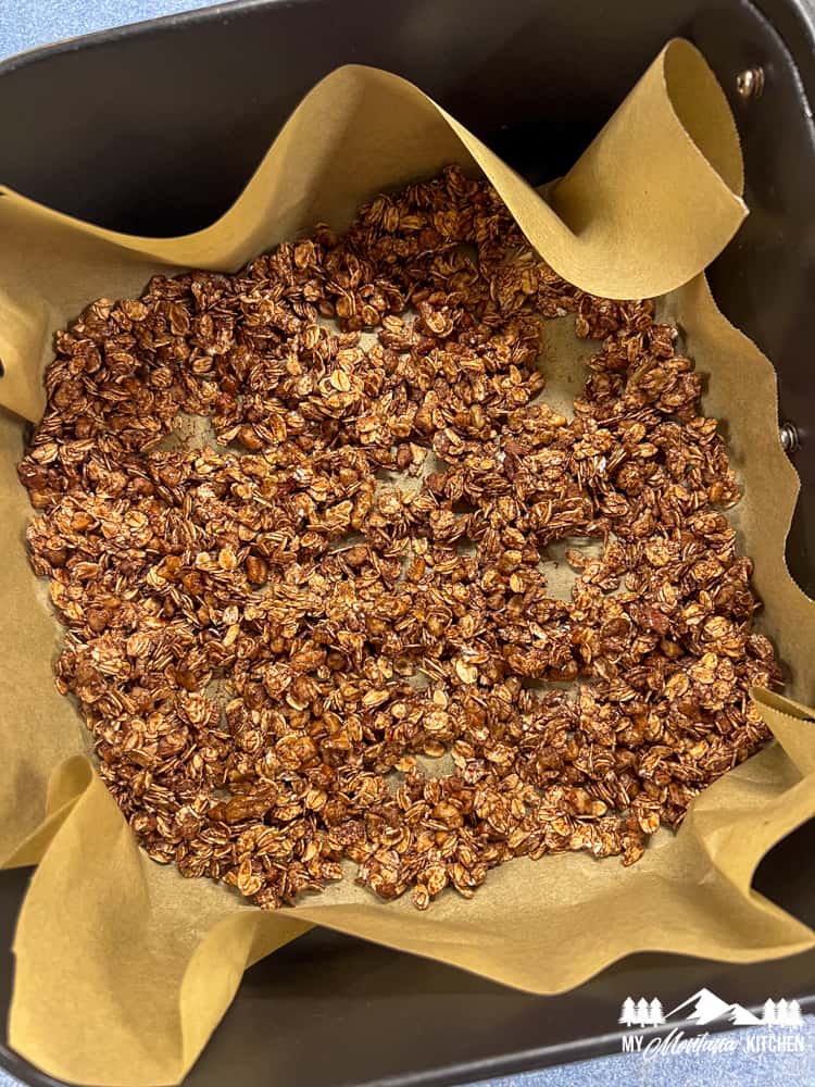 cooked granola in air fryer